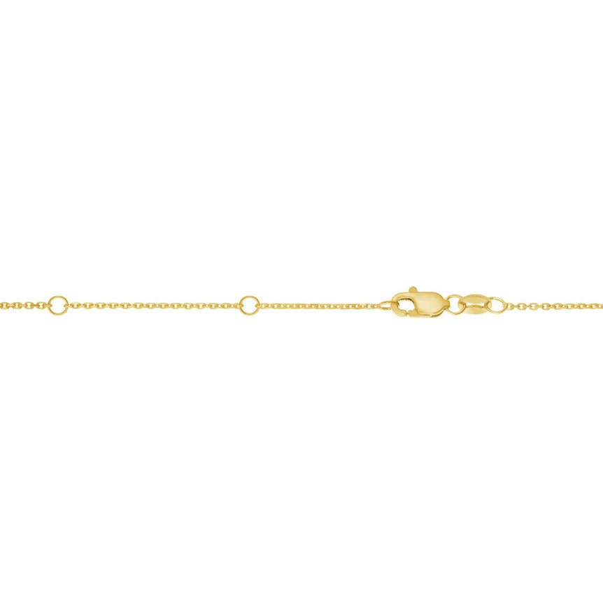 14K Gold 0.87mm Double Extendable Diamond Cut Cable Chain-Yellow | Lobster