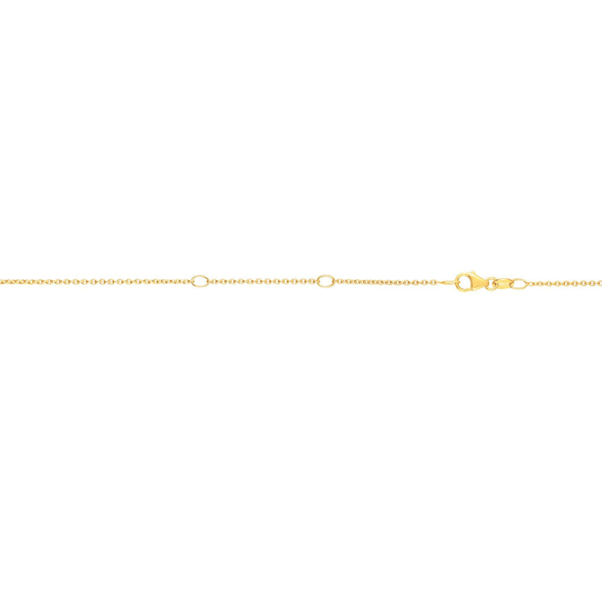 14K Gold 1.1mm Double Extendable Diamond Cut Cable Chain-Yellow | Pear Shaped Lobster