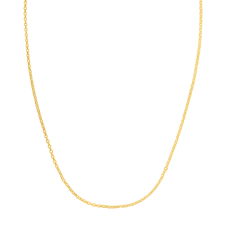 14K 1.4mm Double Extendable Lite Rolo Chain-Yellow | Pear Shaped Lobster