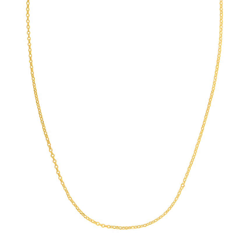 14K 1.4mm Double Extendable Lite Rolo Chain-Yellow | Pear Shaped Lobster