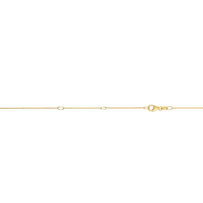 14K Gold .85mm Double Extendable Cable Chain -Yellow | Pear Shaped Lobster