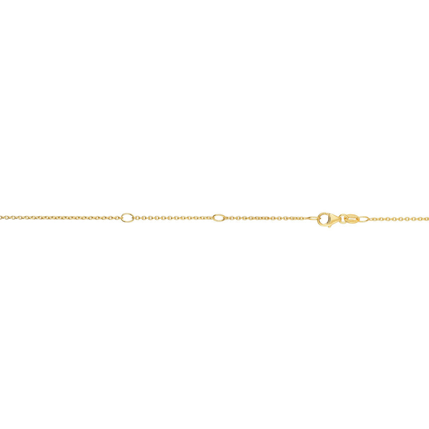 14K Gold 1.2mm Double Extendable Cable Chain -Yellow | Pear Shaped Lobster