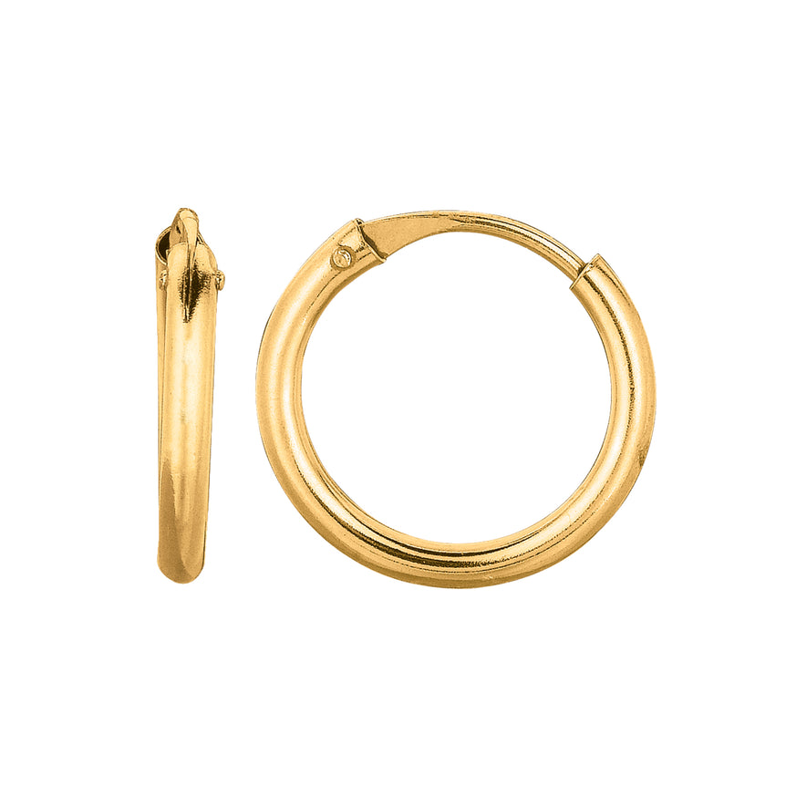 14K Gold 1x10mm Endless Hoops-Yellow | Snap