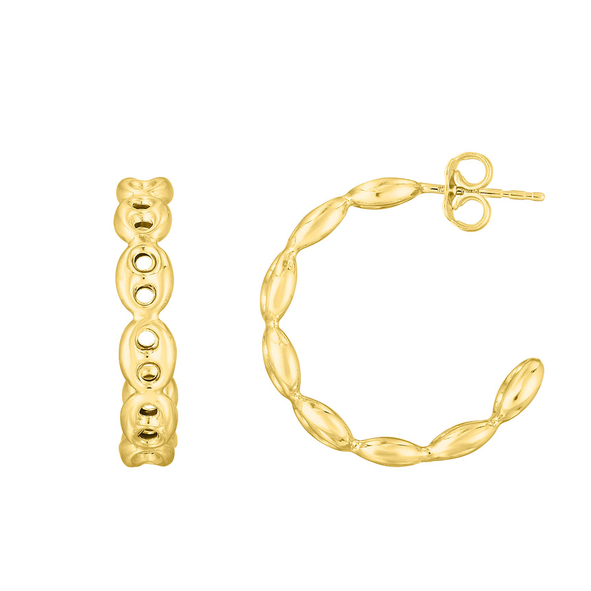 14K Puffed Mariner C-Hoop-Yellow | Push Back