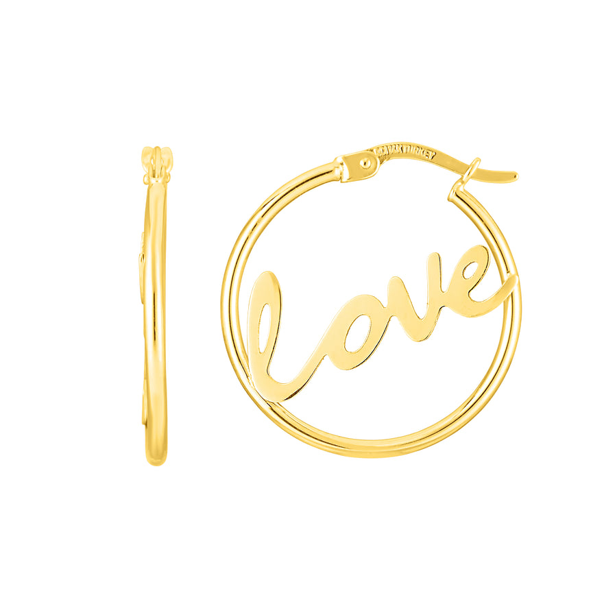 14K Gold Love Hoop-Yellow | Hinged