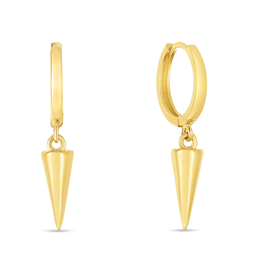 14K Gold Spike Drop Earrings-Yellow | Snap