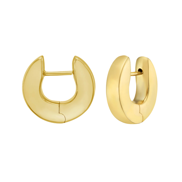 14K Thick Post Hoops-Yellow | Snap