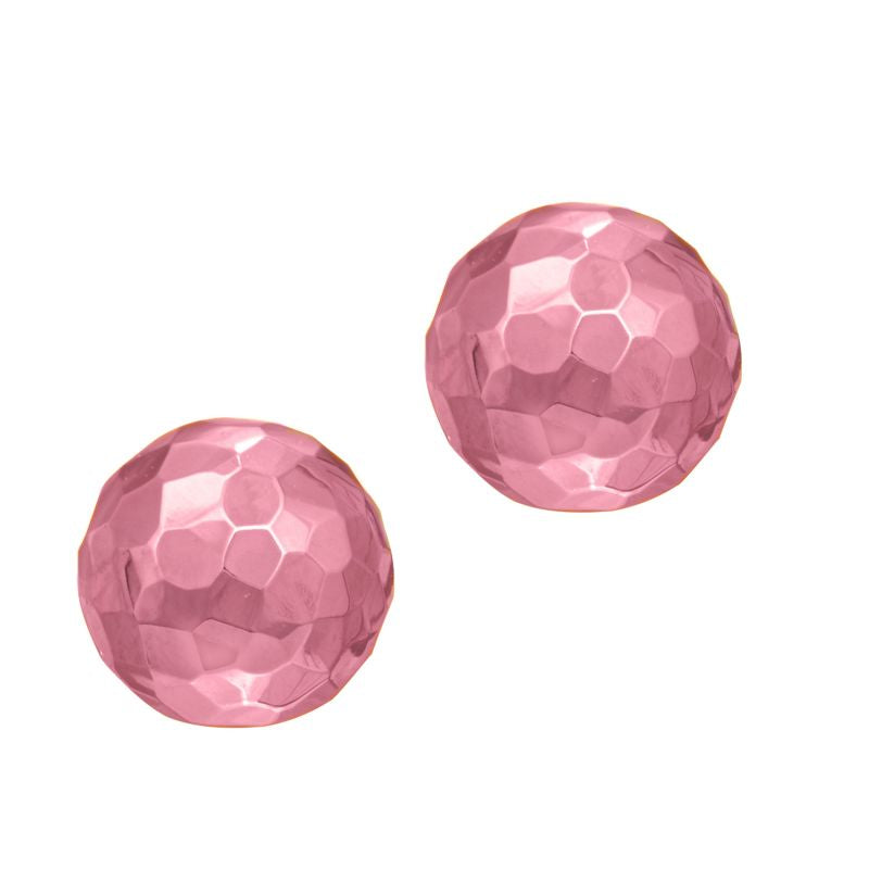 14K Gold 7mm Diamond Cut Post Earring-Rose | Push Back