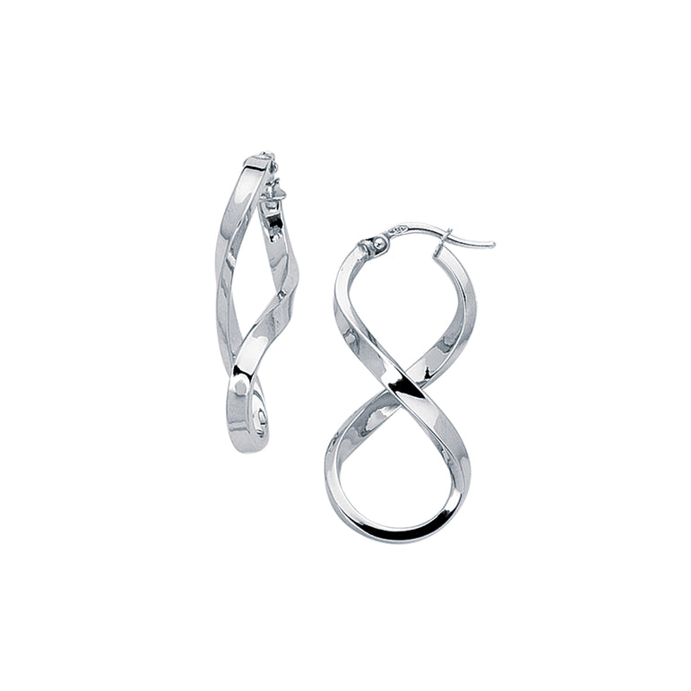14K Gold Infinity Freeform Earring-White | Hinged