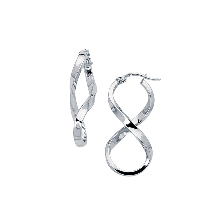 14K Gold Infinity Freeform Earring-White | Hinged