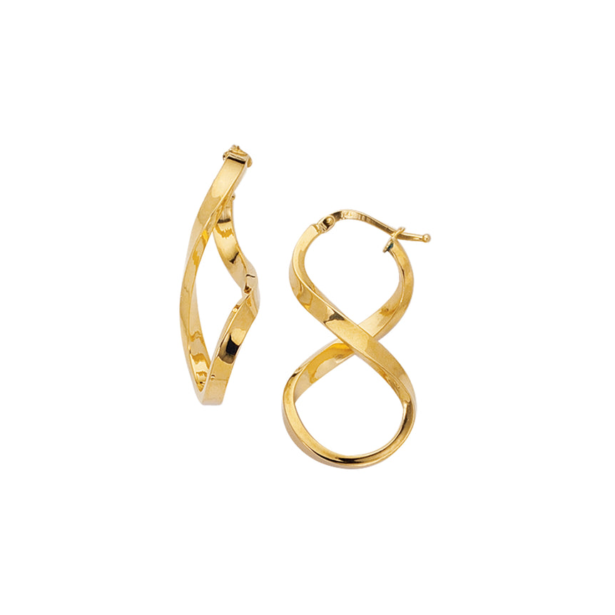 14K Gold Infinity Freeform Earring-Yellow | Hinged