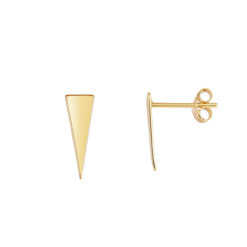 14K Gold Polished Triangle Ear Climber-Yellow | Push Back