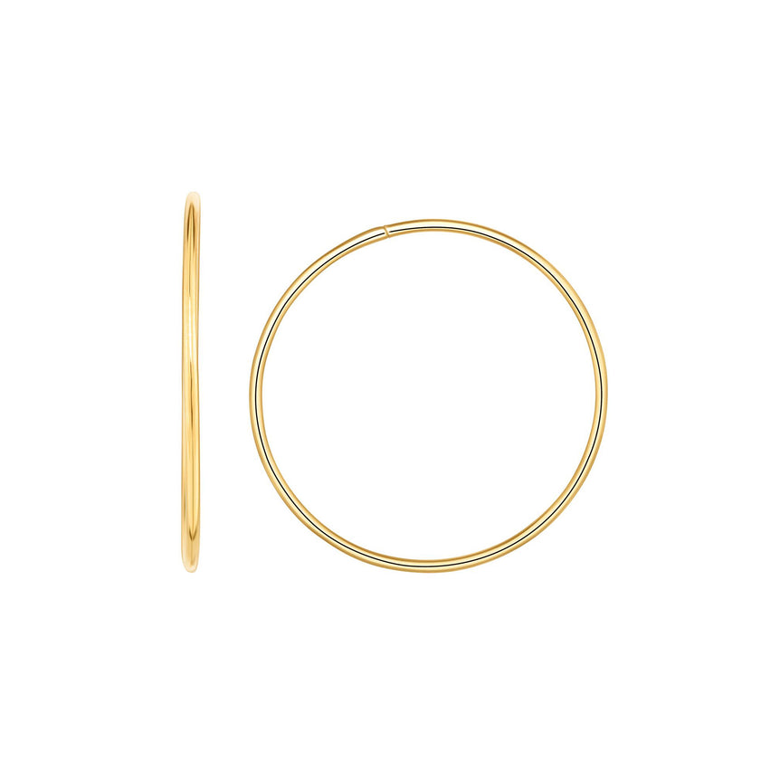 14K Gold 1.2x30mm Endless Hoops-Yellow | Slide