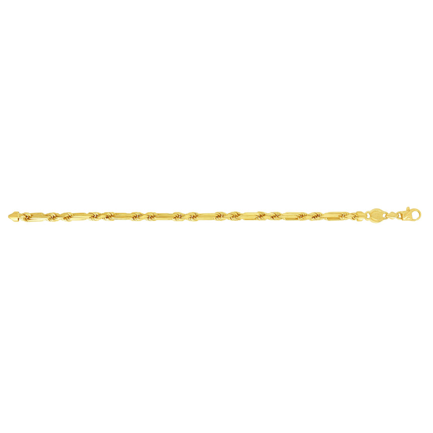 14K Gold 5mm Figarope Chain -Yellow | Lobster