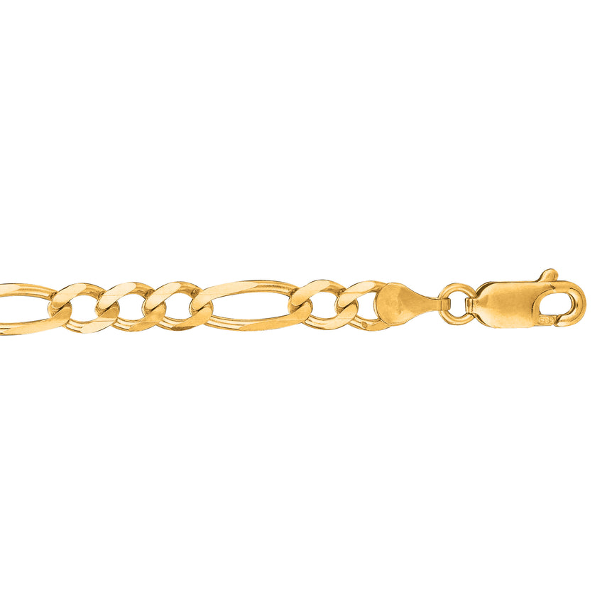 14K Gold 4.5mm Figaro Chain -Yellow | Lobster