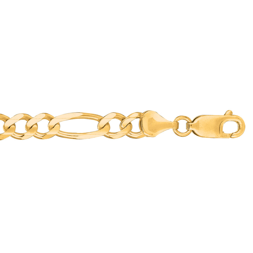 14K Gold 6mm Figaro Chain -Yellow | Lobster