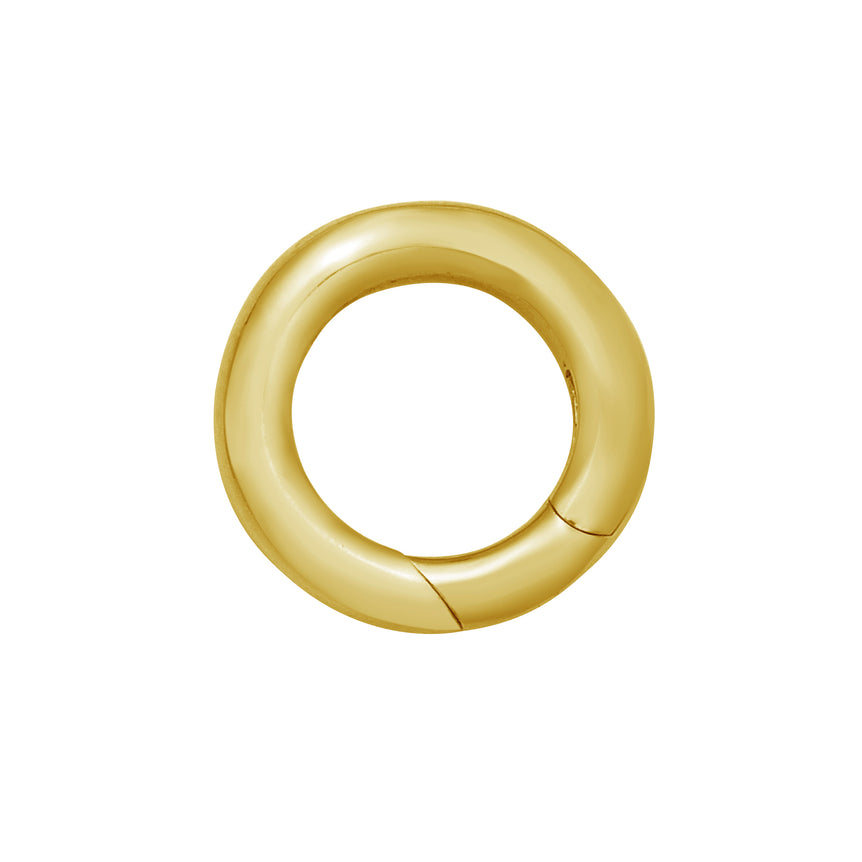 14K Large Charm Push Lock Ring-Yellow