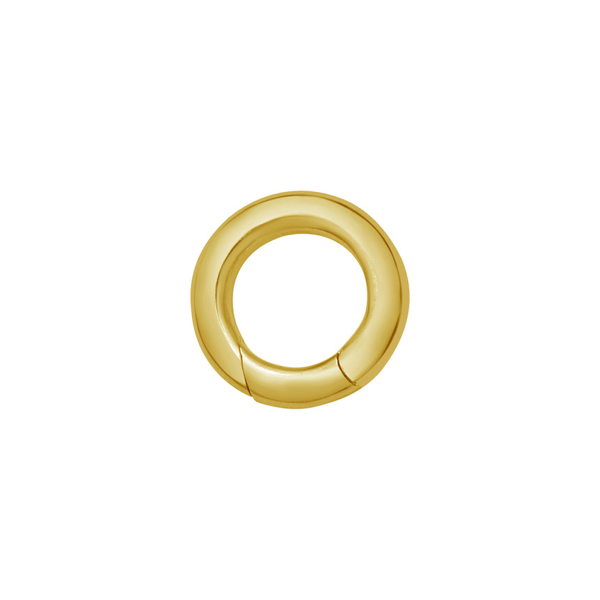 14K Small Charm Push Lock Ring-Yellow