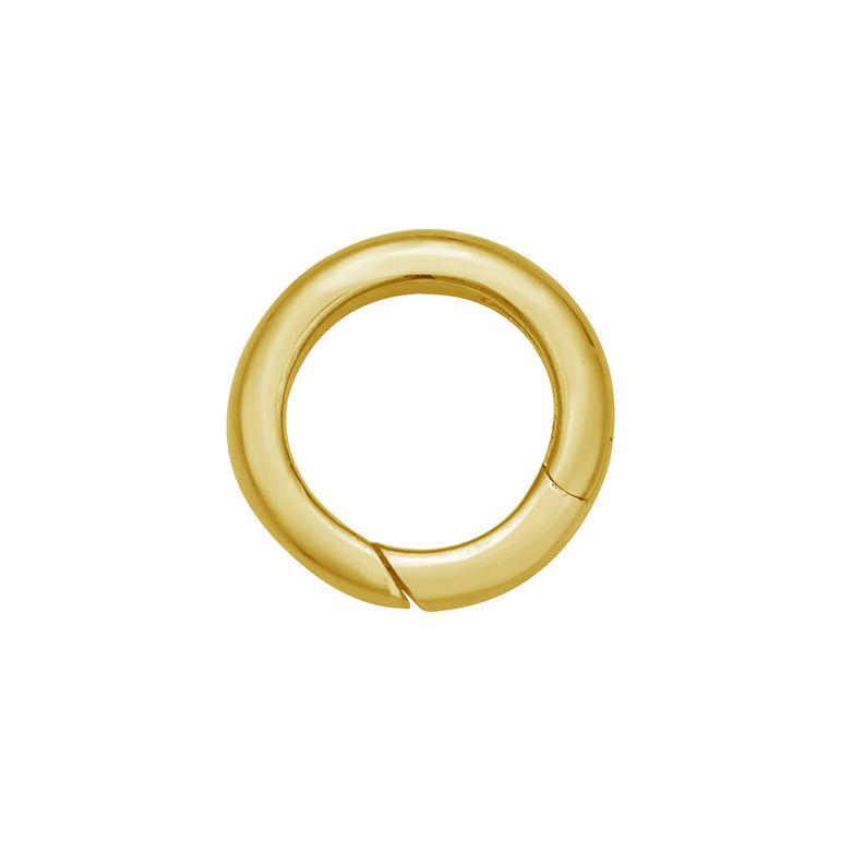 14K Medium Charm Push Lock Ring-Yellow