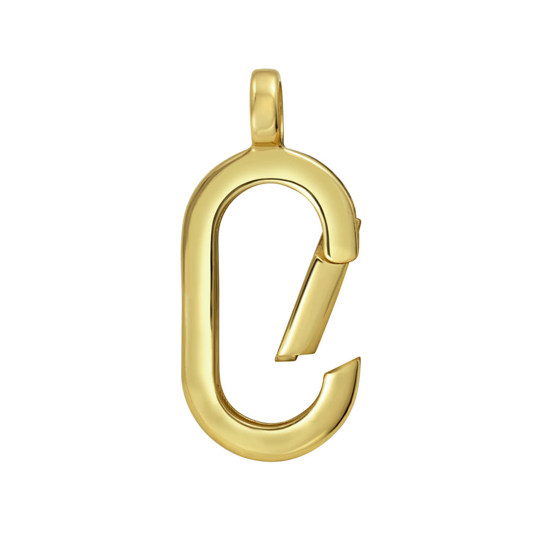 14K Charm Oval Push Lock-Yellow | Box with Figure 8