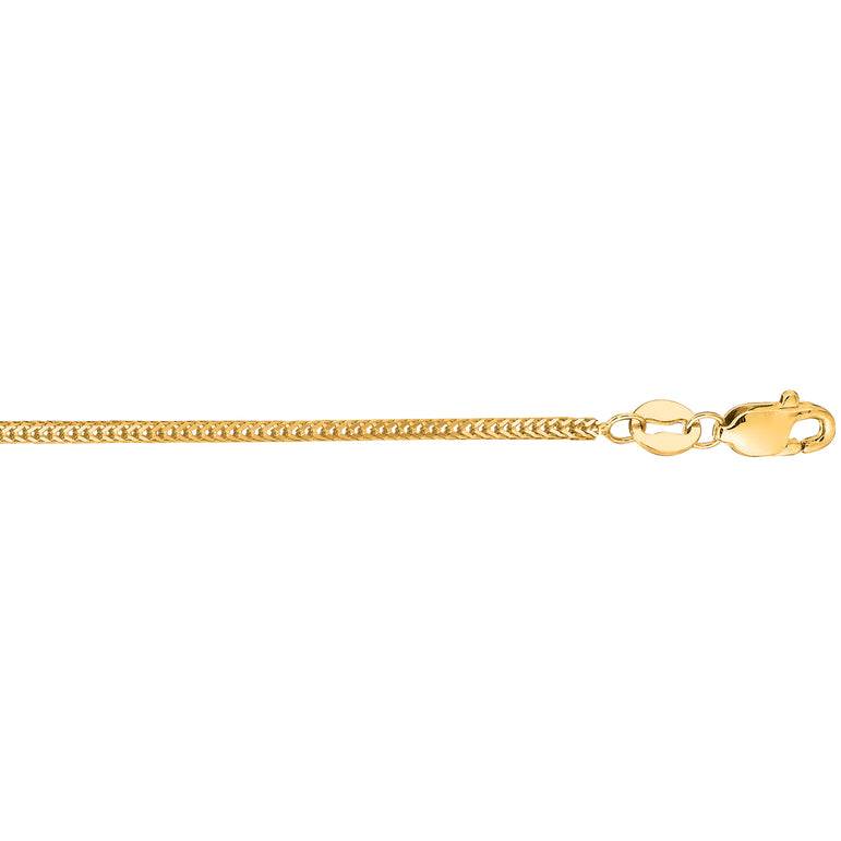 14K Gold 1mm Foxtail Chain -Yellow | Lobster