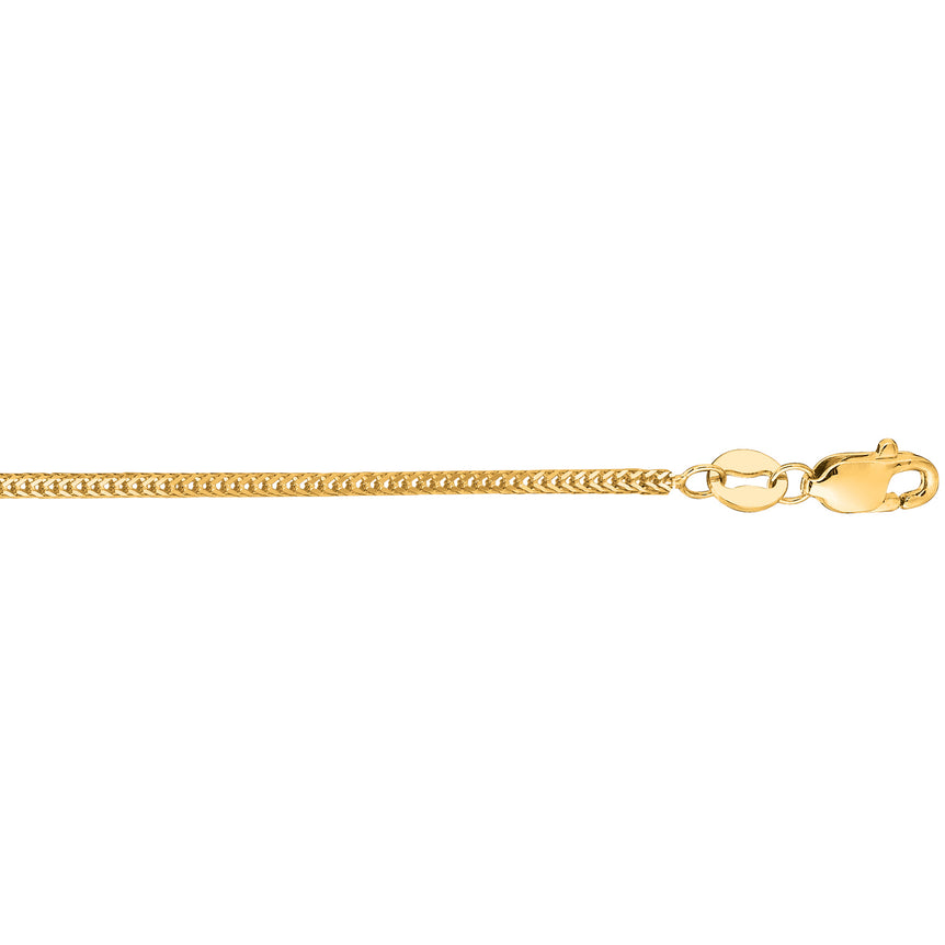 14K Gold 1mm Foxtail Chain -Yellow | Lobster