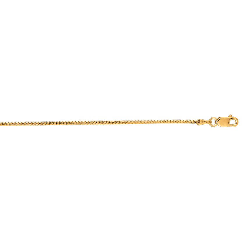 14K Gold 1.2mm Franco Chain -Yellow | Lobster