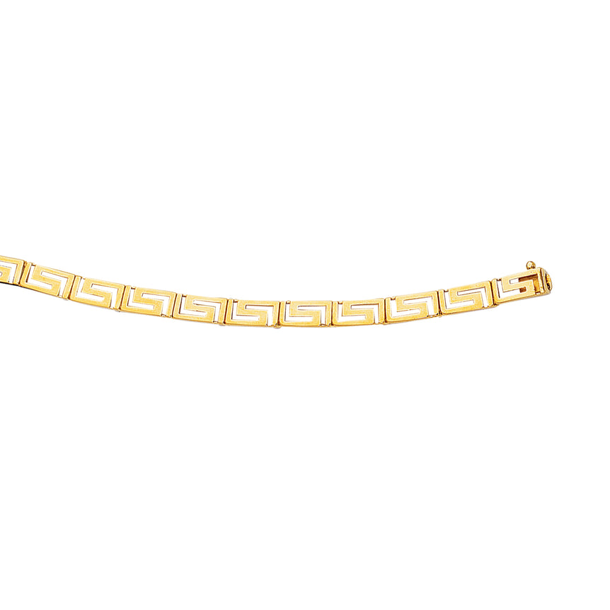 14K Gold Greek Key Bracelet-Yellow | Box
