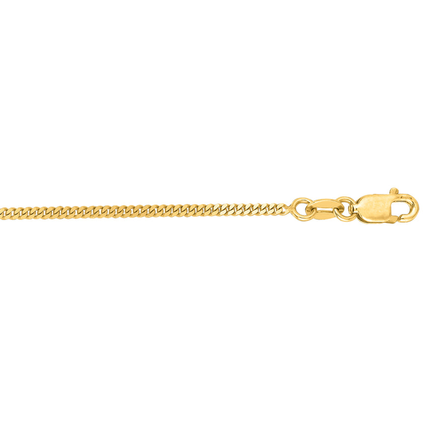 14K Gold 1.4mm Gourmette Chain-Yellow | Lobster