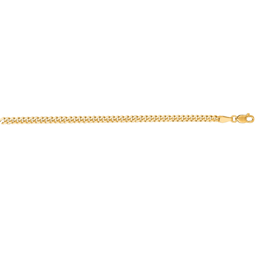 14K Gold 2.8mm Gourmette Chain-Yellow | Lobster