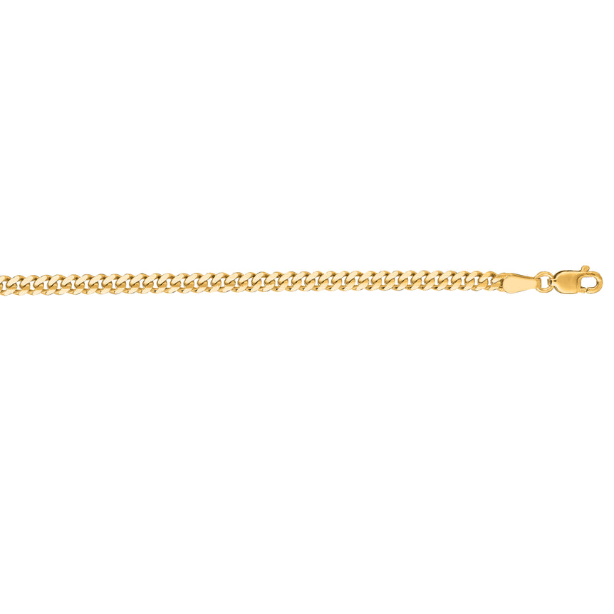 14K 3.6mm Gourmette Chain-Yellow | Lobster