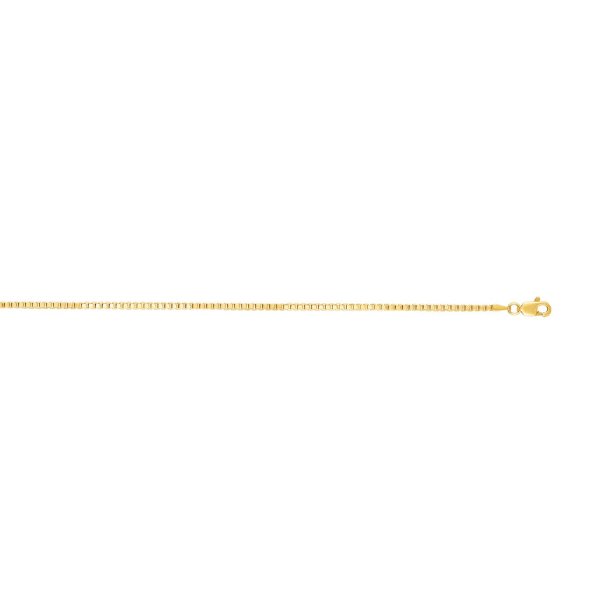 14K Gold 1.8mm Semi-Solid Box Chain -Yellow | Lobster