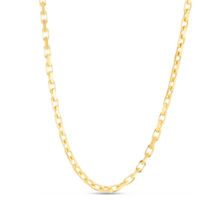 14K Gold 22" 2.5mm French Cable Chain-Yellow | Lobster