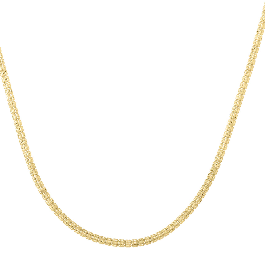 14K 3.14mm Fancy Ice Chain -Yellow | Lobster