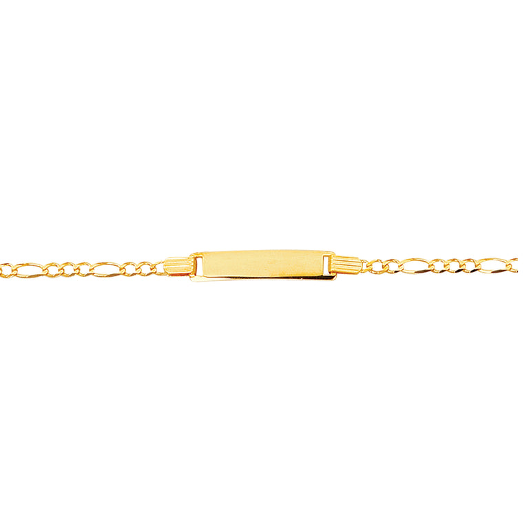 14K Gold Children's Figaro ID Bracelet-Yellow | Lobster