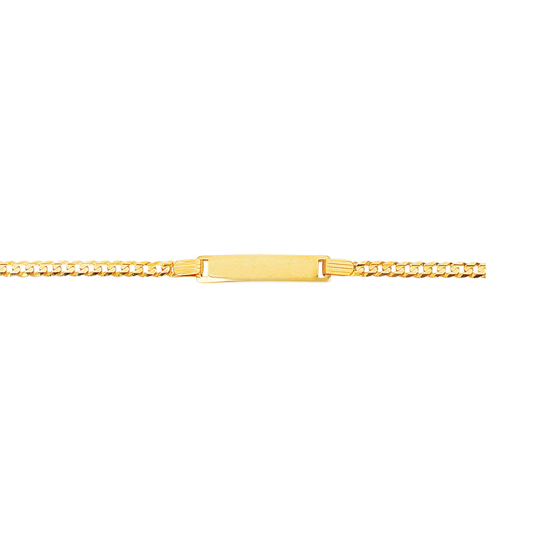 14K Gold Children's Curb ID Bracelet-Yellow | Lobster