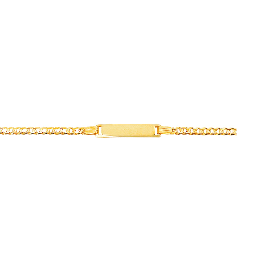 14K Gold Children's Curb ID Bracelet-Yellow | Lobster