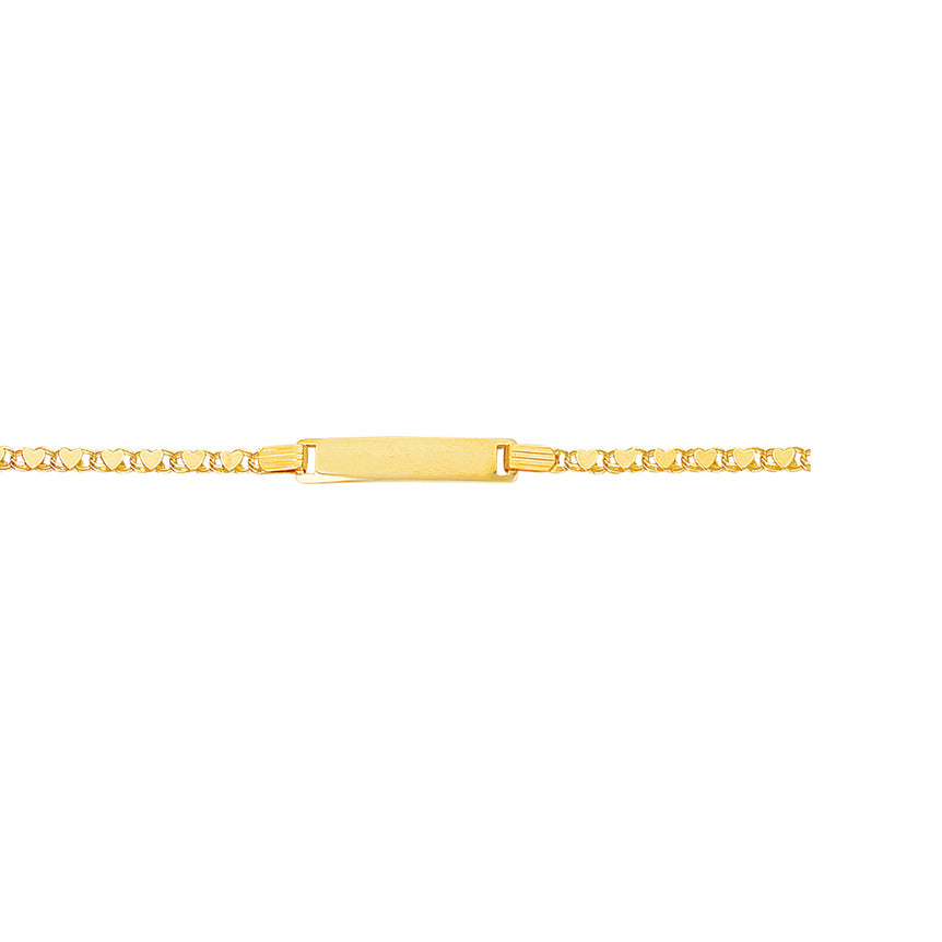 14K Gold Children's Heart ID Bracelet-Yellow | Lobster