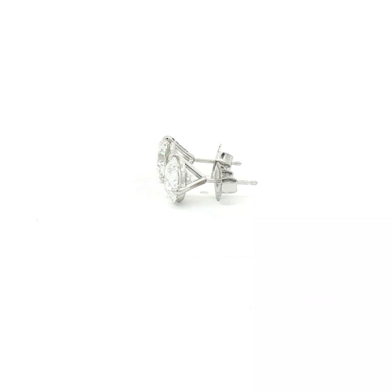 Classic White Gold Round Brilliant Diamond Stud Earrings