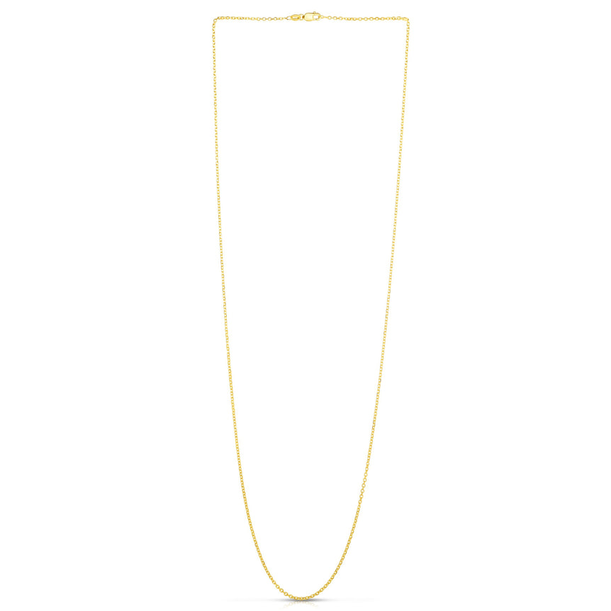 18K Gold 1.4mm Diamond Cut Cable Chain-Yellow | Lobster