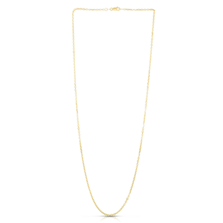 18K Gold 1.9mm Diamond Cut Cable Chain-Yellow | Lobster