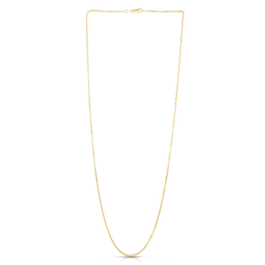 18K Gold 1.9mm Diamond Cut Cable Chain-Yellow | Lobster