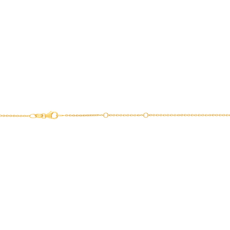 18K Gold 1.1mm Double Extendable Cable Chain-Yellow | Pear Shaped Lobster