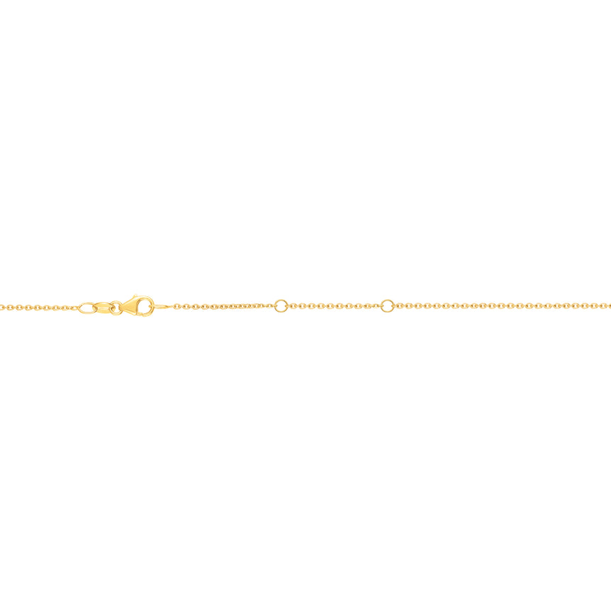 18K Gold 1.1mm Double Extendable Cable Chain-Yellow | Pear Shaped Lobster