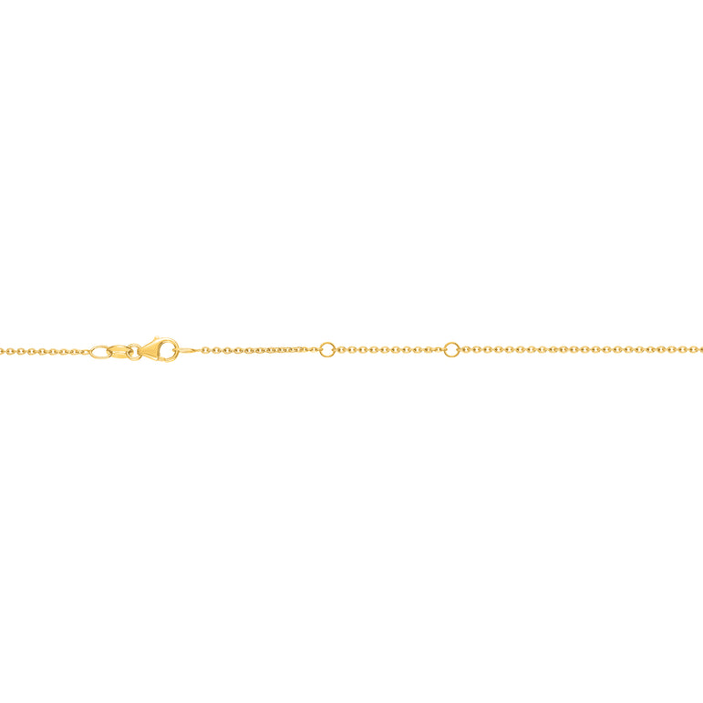 18K Gold 1.3mm Double Extendable Cable Chain-Yellow | Pear Shaped Lobster