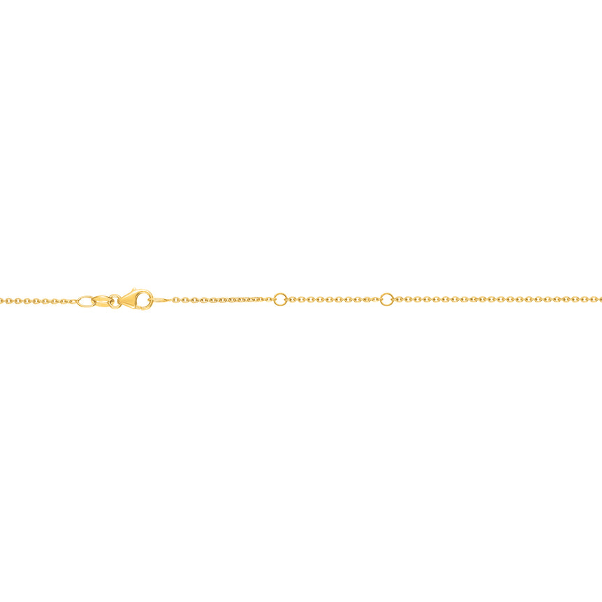 18K Gold 1.3mm Double Extendable Cable Chain-Yellow | Pear Shaped Lobster