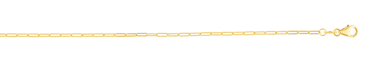 18K Gold 1.5mm Paperclip Chain-Yellow | Lobster