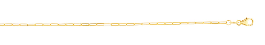 18K Gold 1.5mm Paperclip Chain-Yellow | Lobster