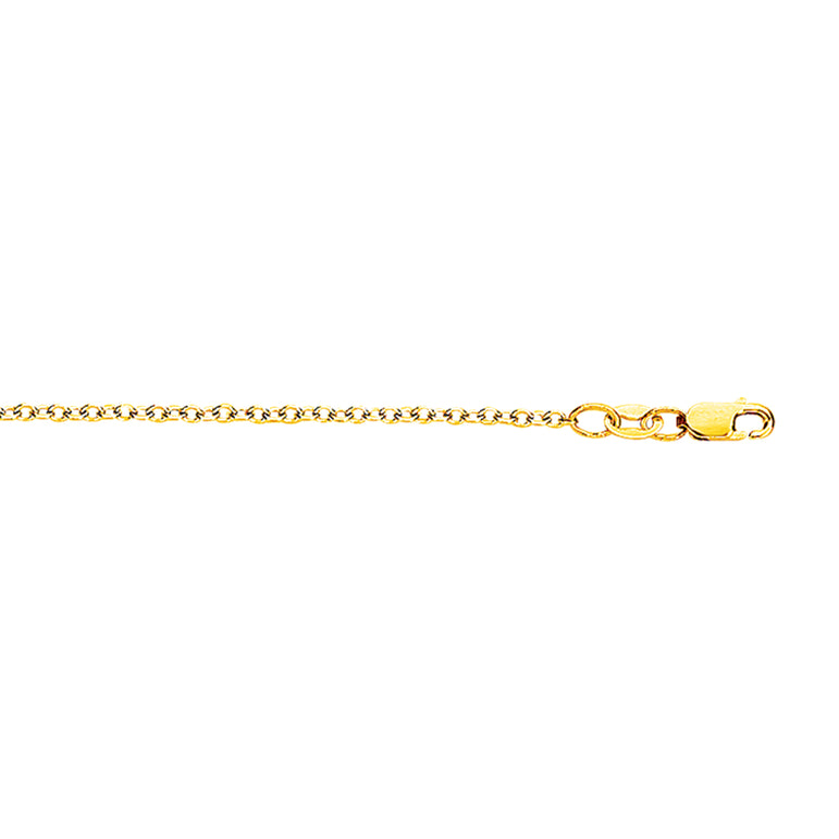 18K Gold 1.5mm Cable Chain -Yellow | Pear Shaped Lobster