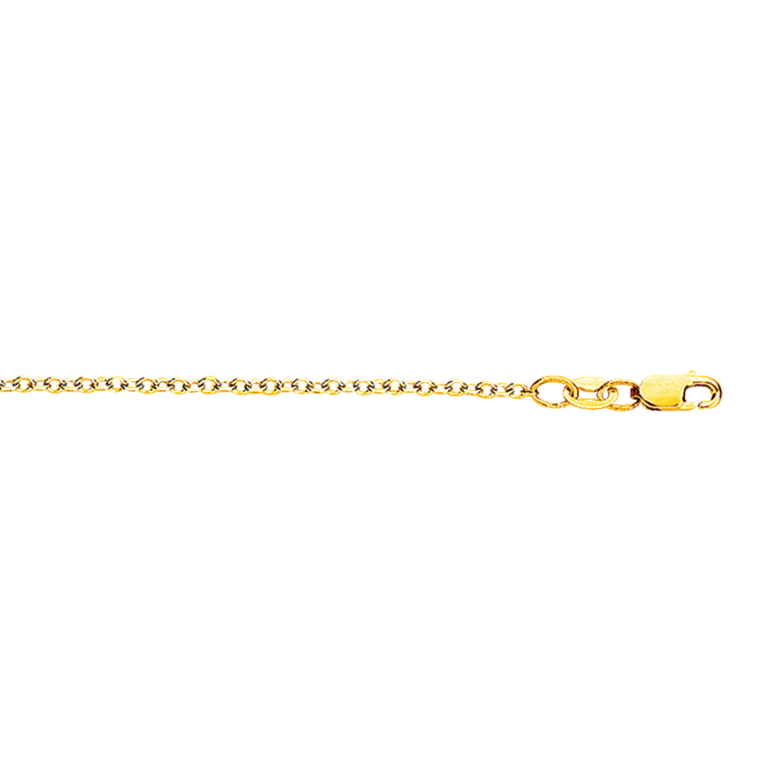 18K Gold 1.5mm Cable Chain -Yellow | Pear Shaped Lobster